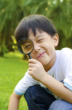 Child discovering nature